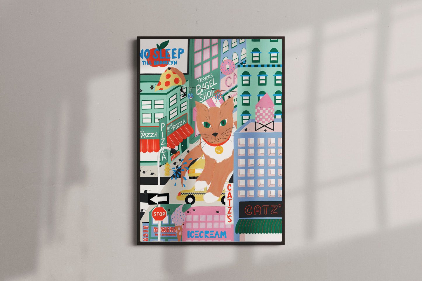 A4 & A3 Cats in New York Print