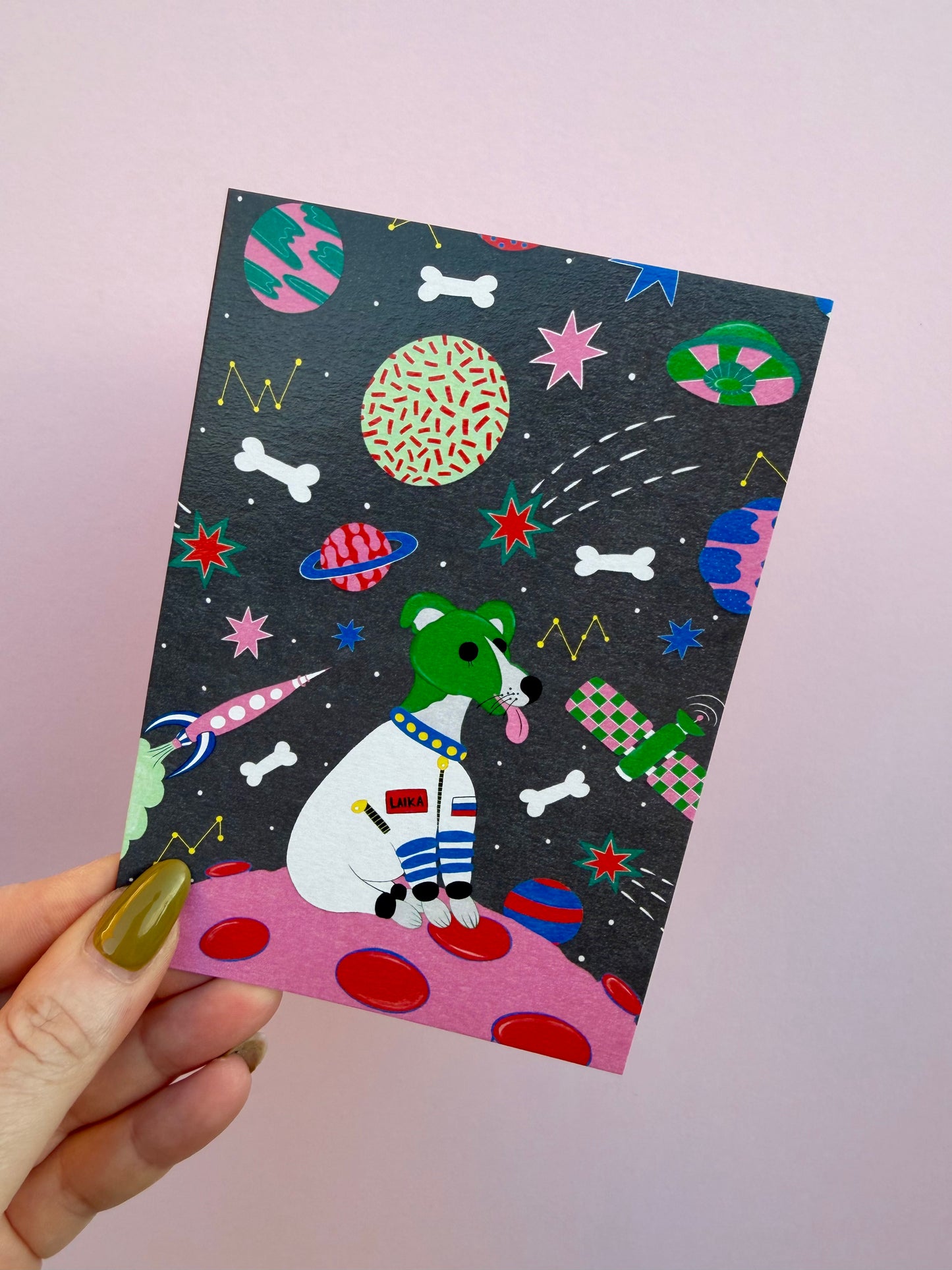 Laika The Space Dog Card