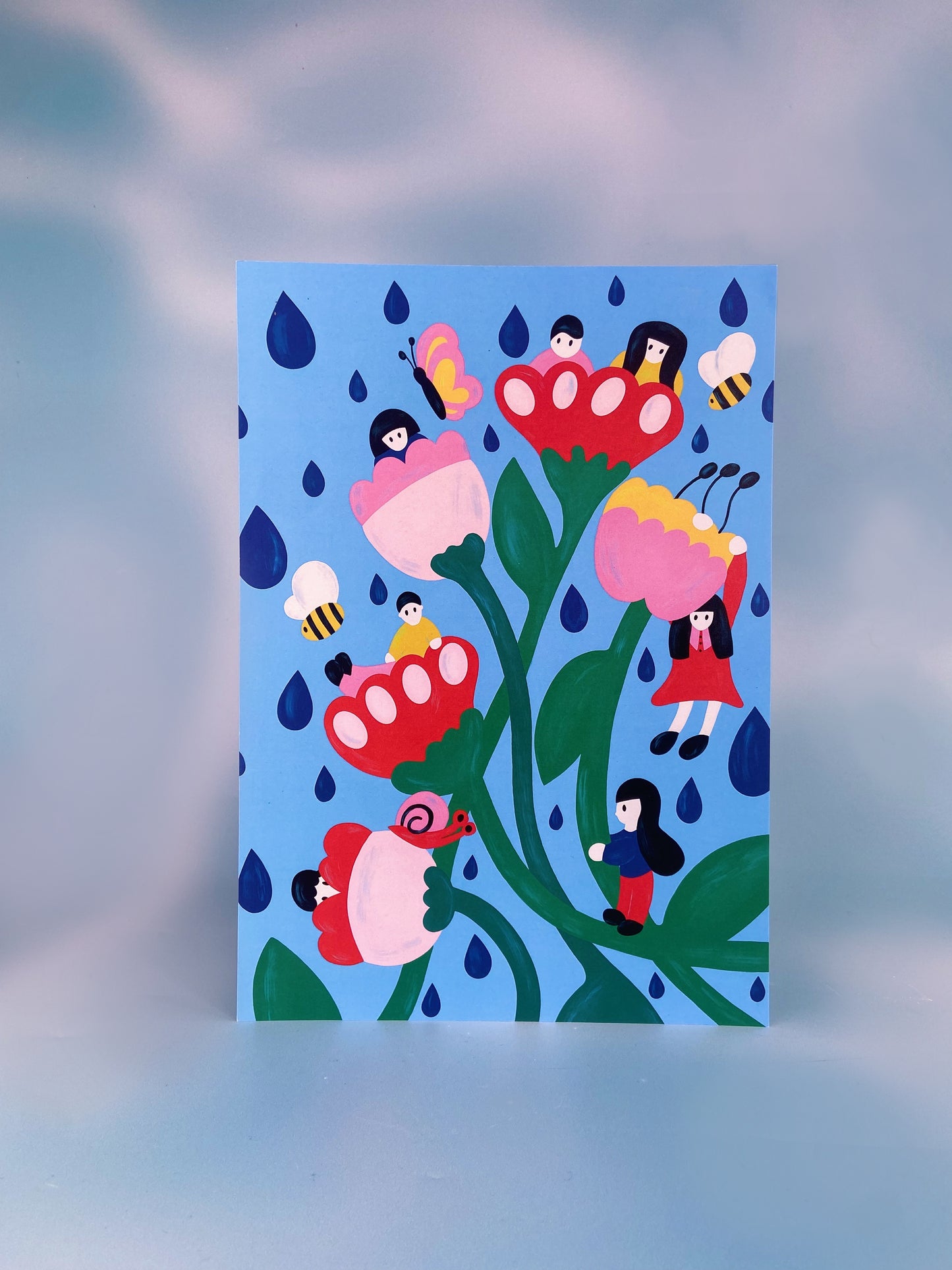 Children Climbing Flowers, Print