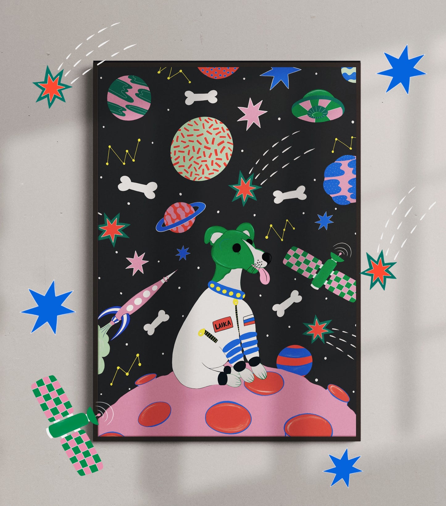 Laika The Space Dog Print