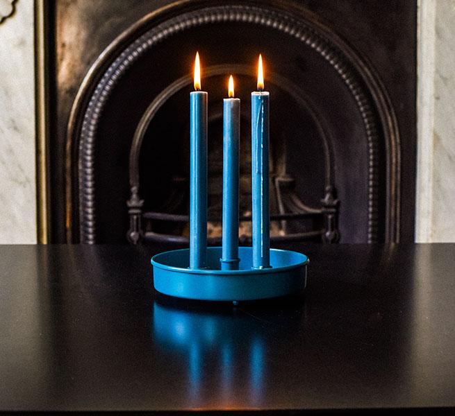 Petrol Blue Eco Dinner Candles, 6 Pack