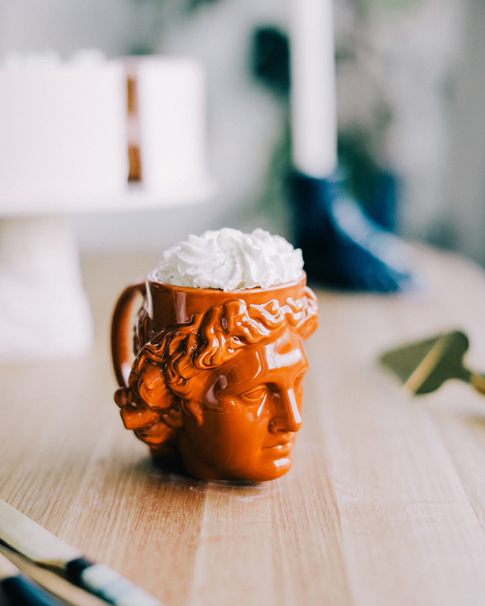 Apollo Greco Roman Greek God, Tan Cup