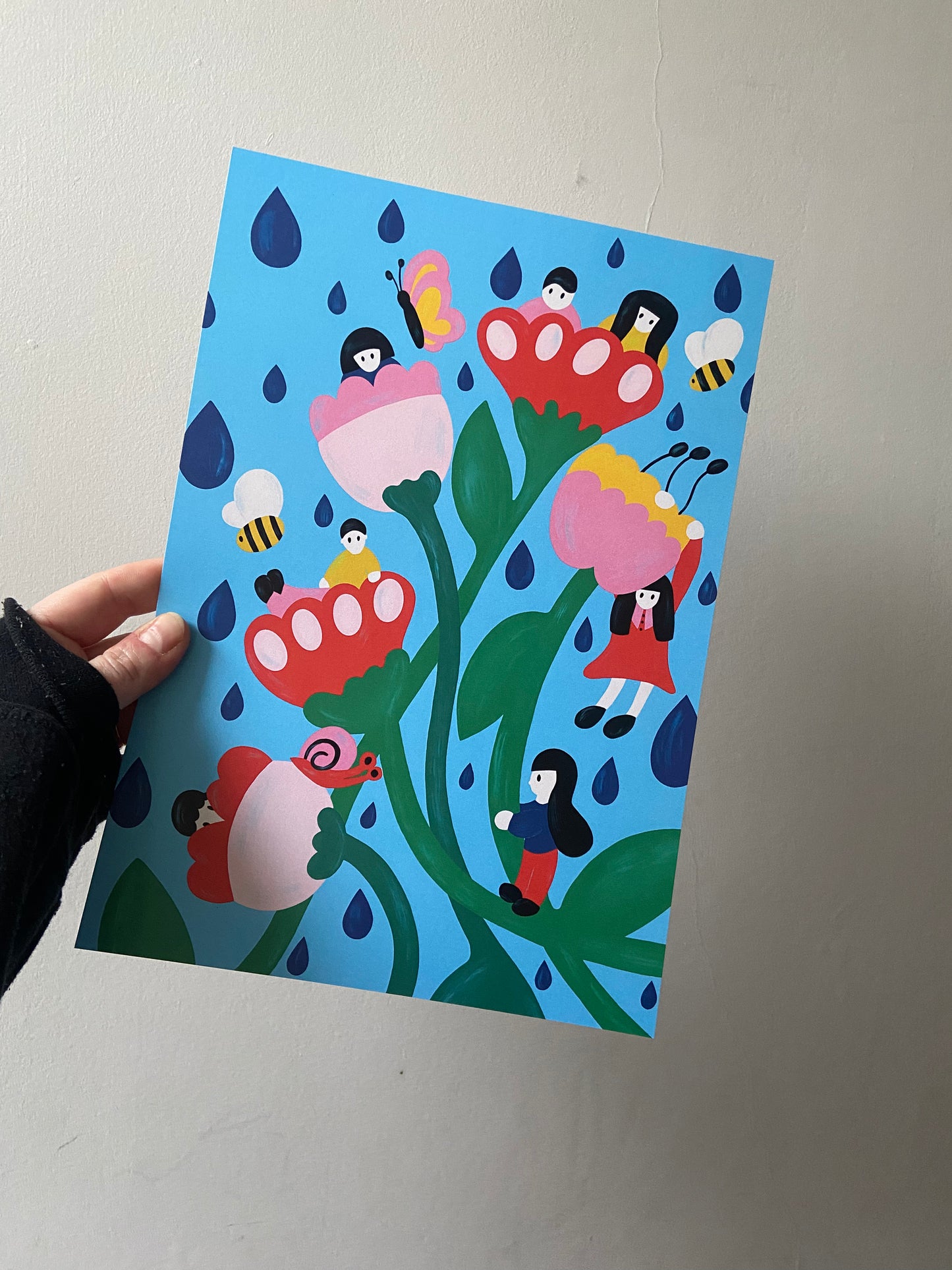 Children Climbing Flowers, Print