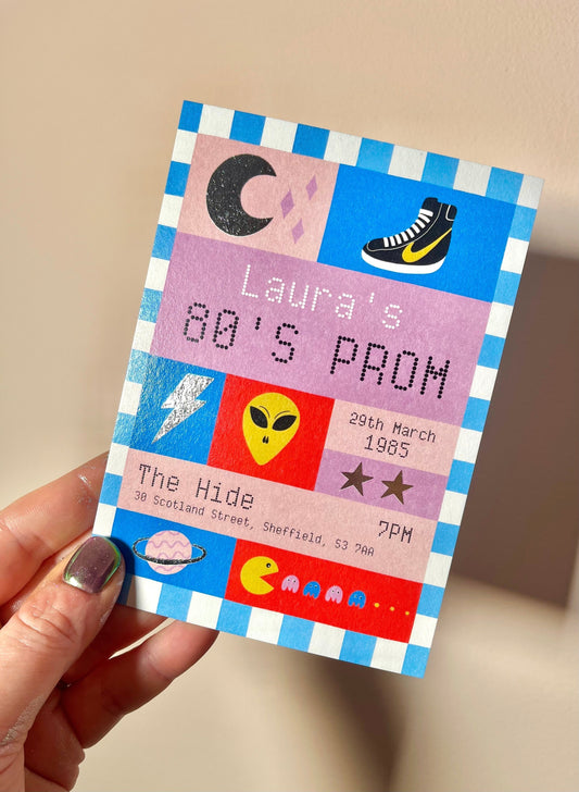 80's Prom Birthday Invite ⚡️