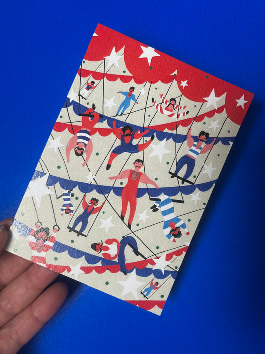 Trapeze Circus Men Card