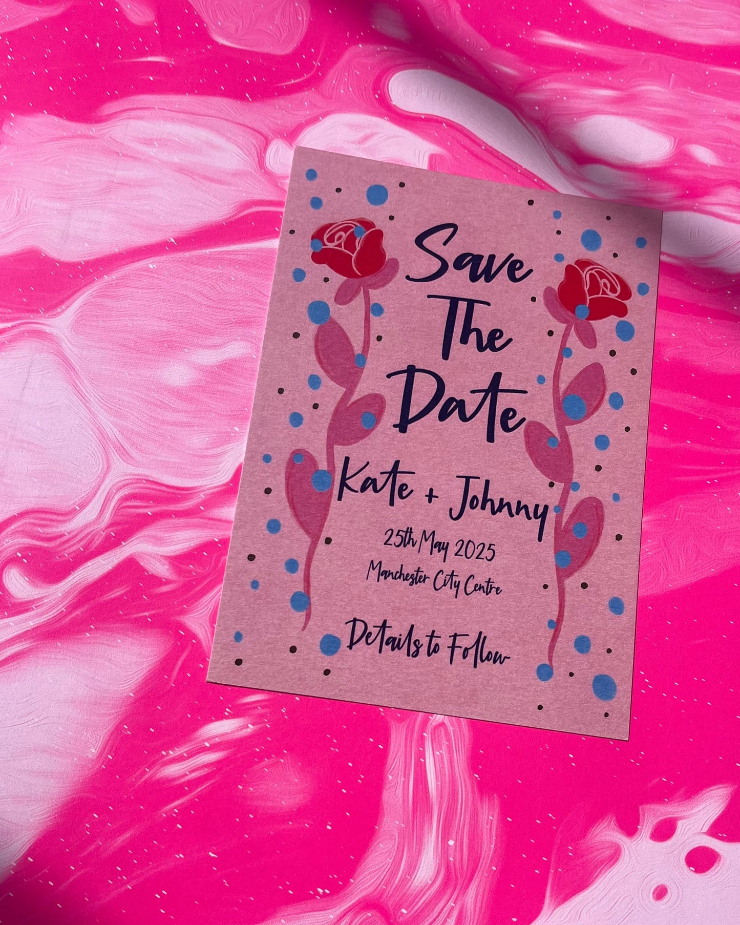 Save The Date Rose Wedding Invitation