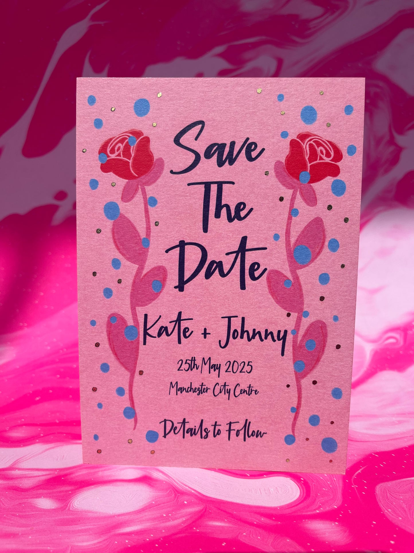 Save The Date Rose Wedding Invitation