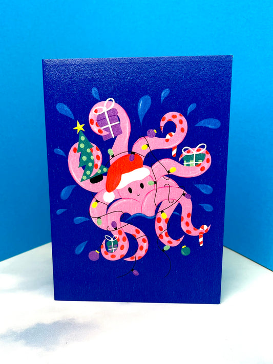 Christmas Octopus Card