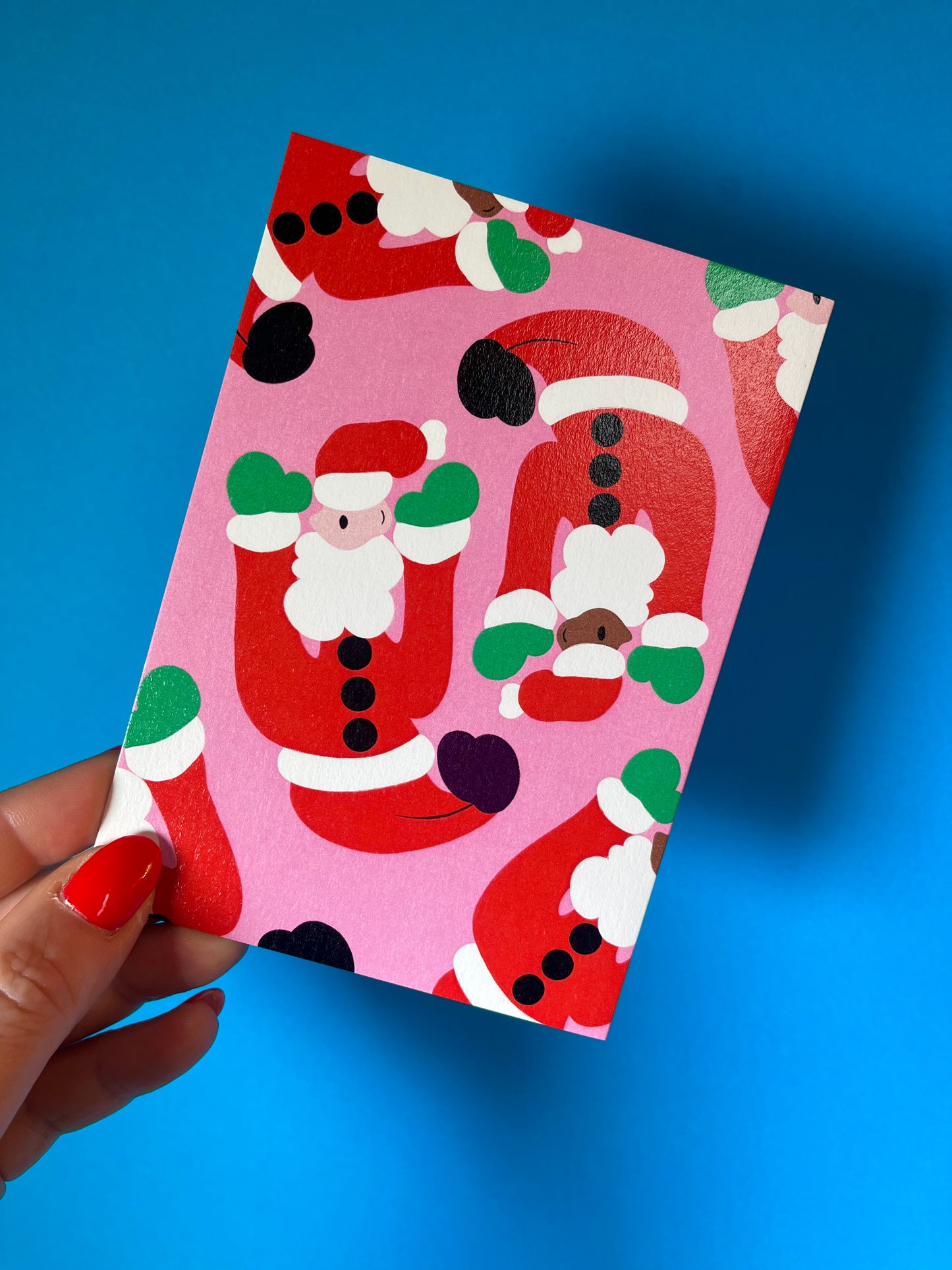 Floating Santas, Christmas Card