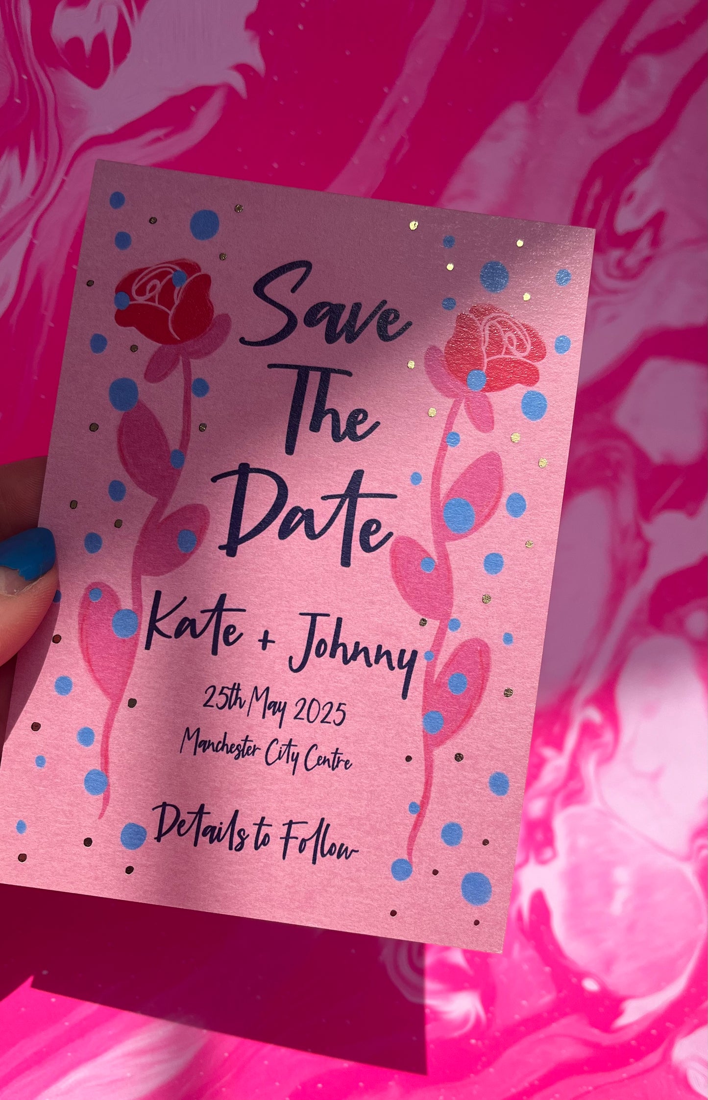 Save The Date Rose Wedding Invitation