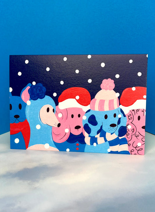 Dogs In The Snow, Christmas Card