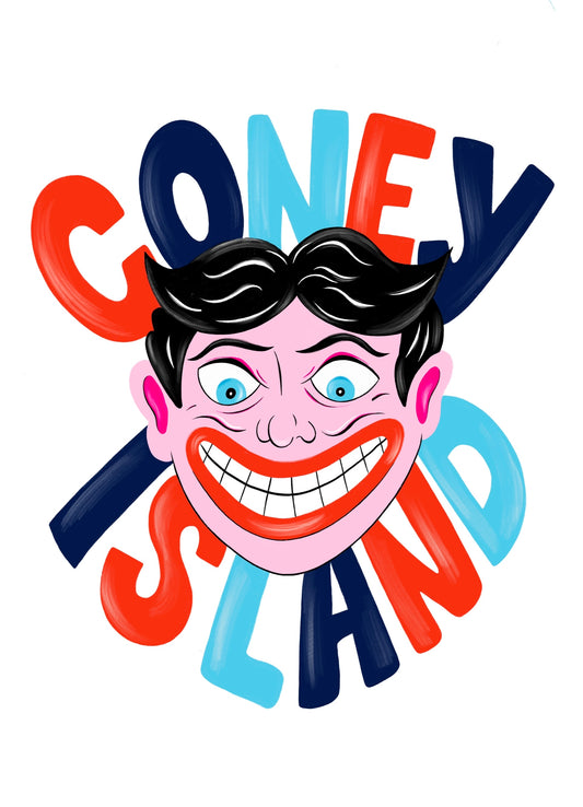 A5 Coney Island Clown, Digital Print