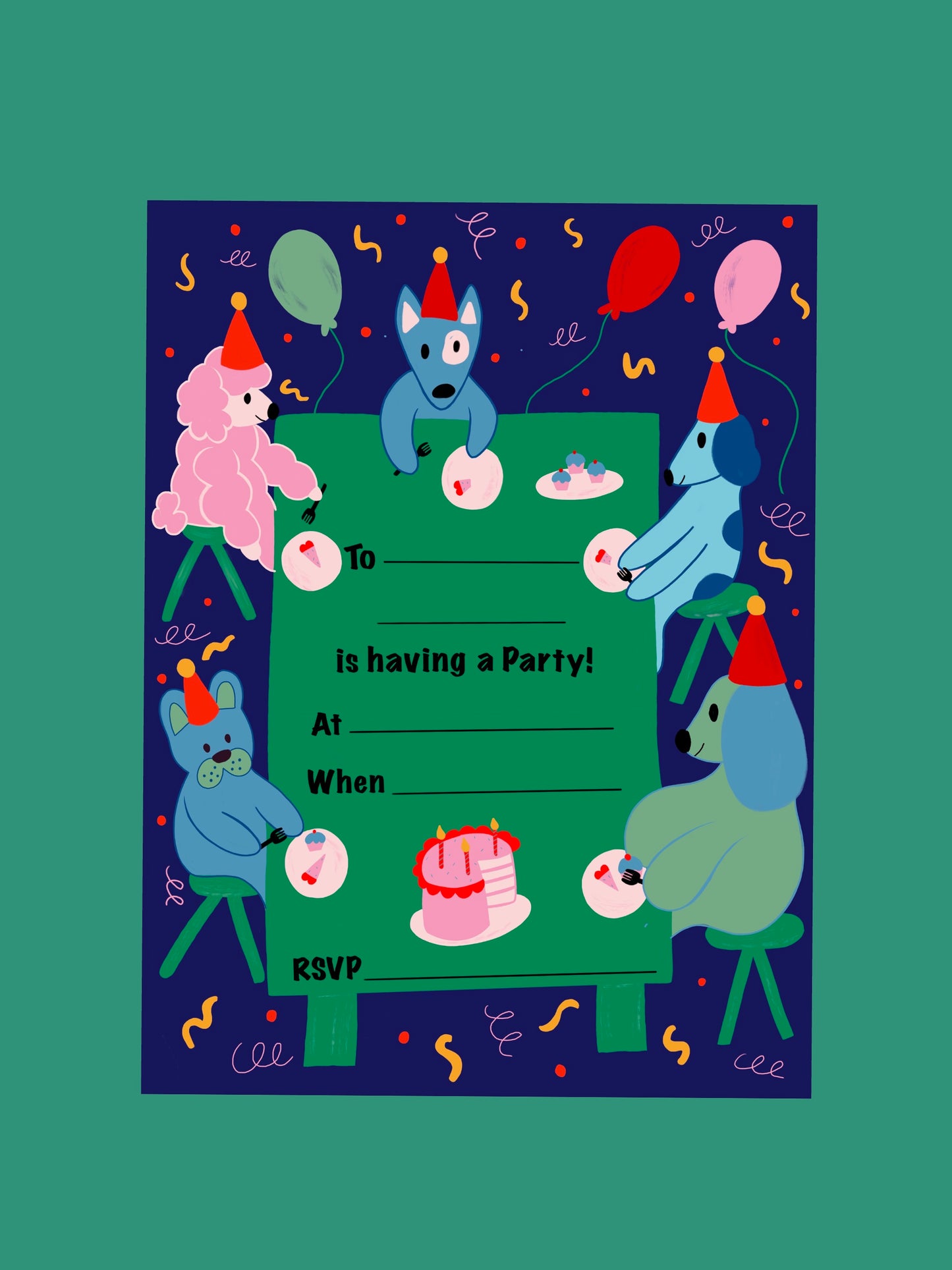 Dogs Birthday Party, Children's Invites