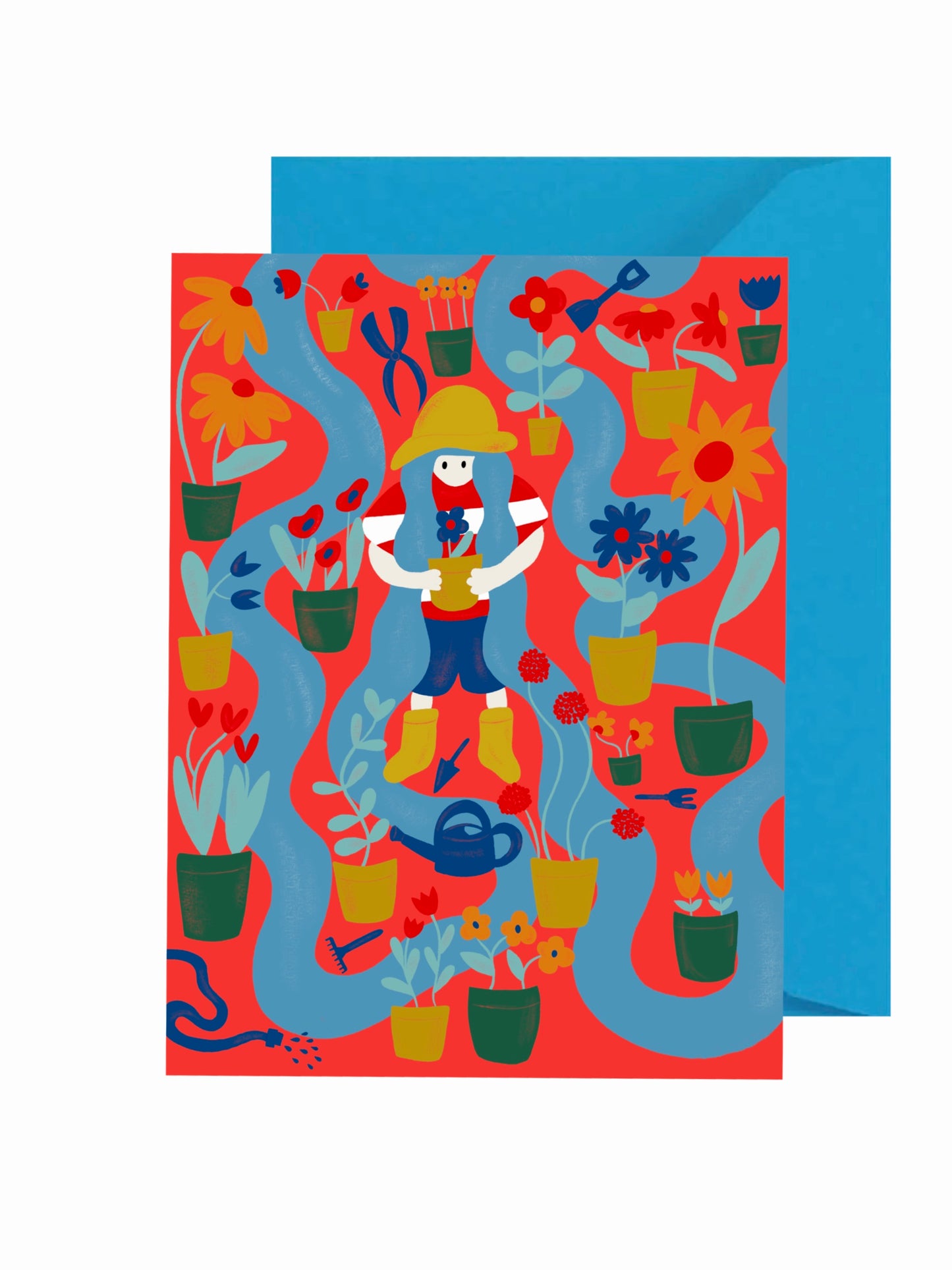 Lady And Her Blooms Card