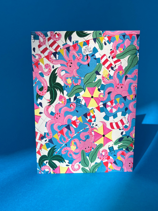 Octopus Pool Party Card
