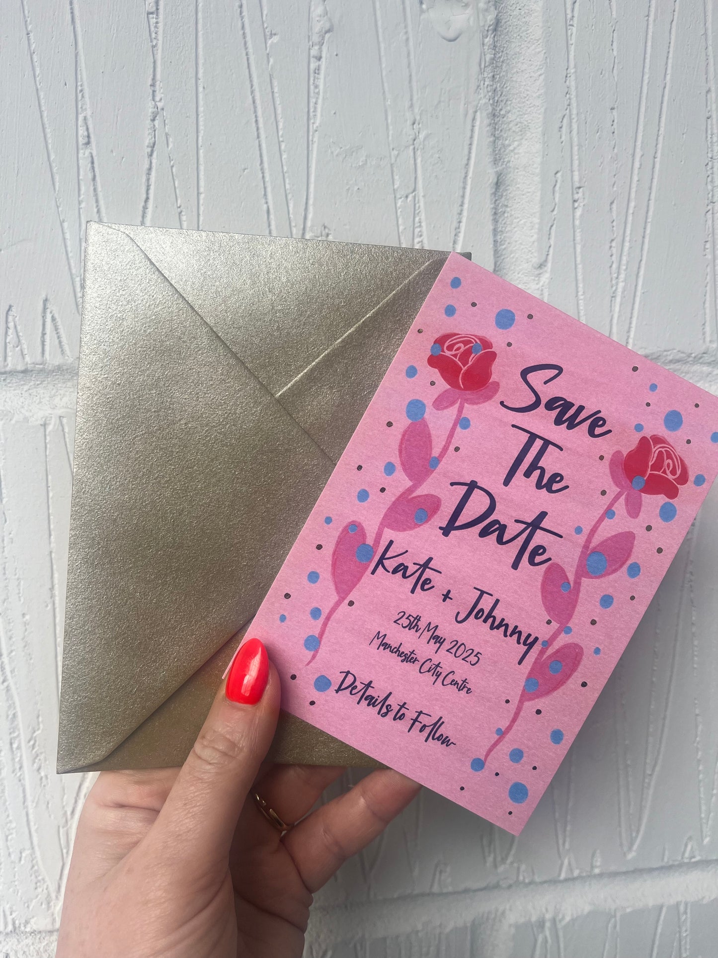 Save The Date Rose Wedding Invitation