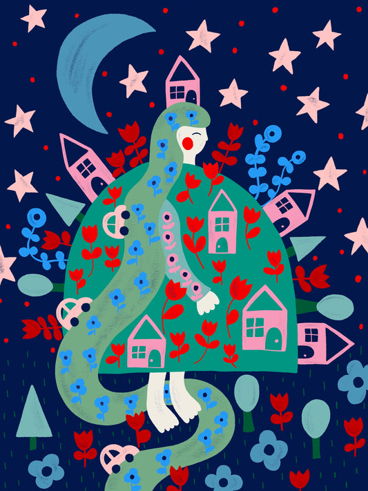 A4 & A3 Lady Village, DigItal Print