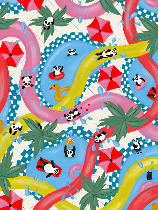 A4 & A3 Panda Waterpark, Digital Print