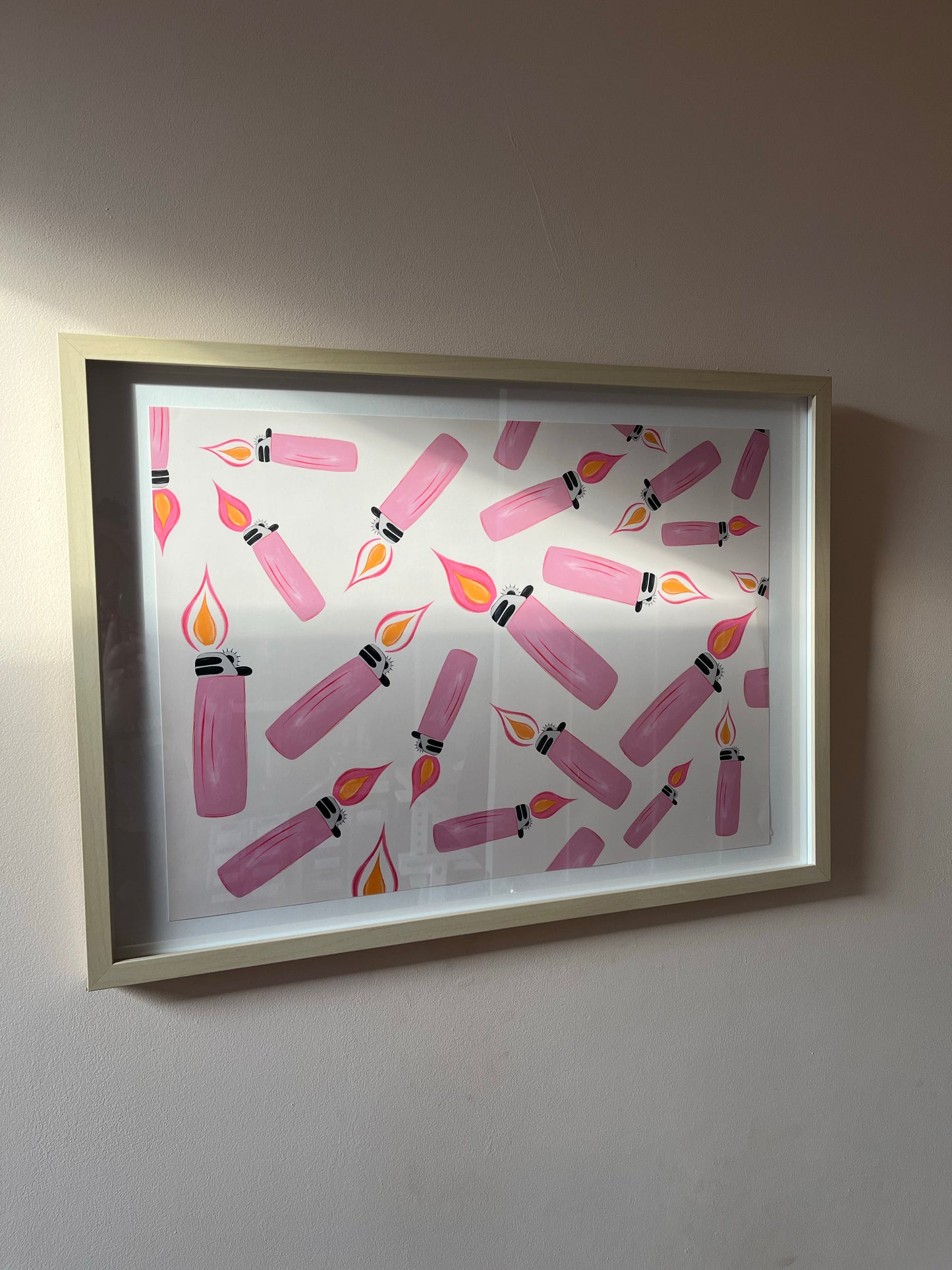 A2 Pink Cigarette Lighter Giclee Print