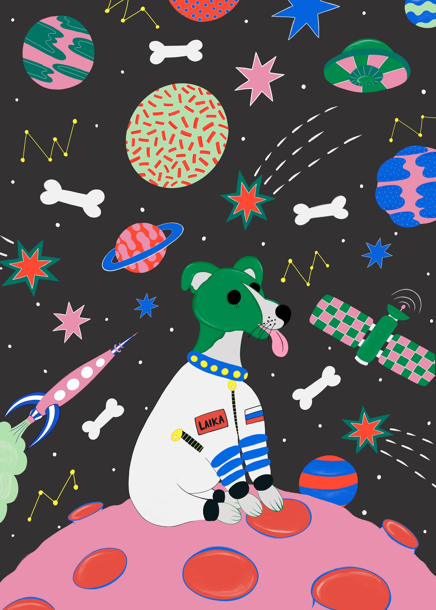 Laika The Space Dog Print