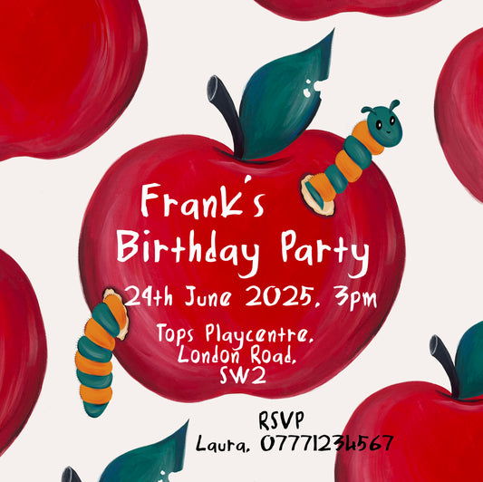 Apple Birthday Invite - Download