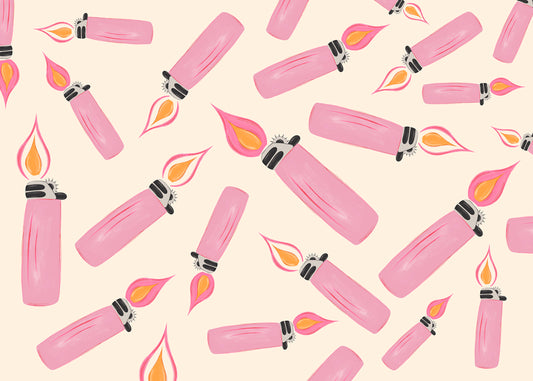 A2 Pink Cigarette Lighter Giclee Print