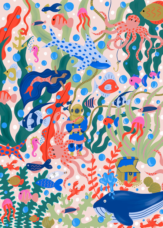 A3 Under The Ocean, Giclee Print