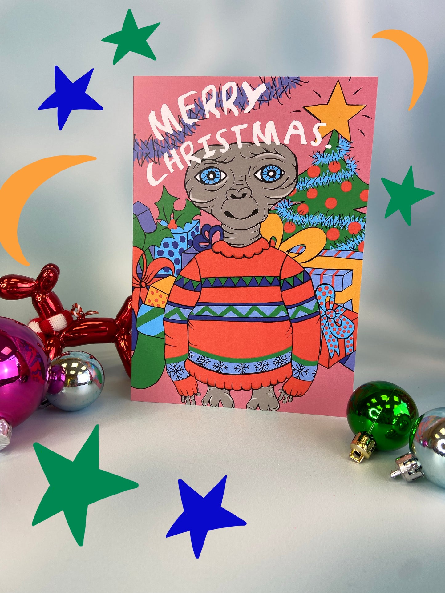 ET Colourful Christmas Jumper Print