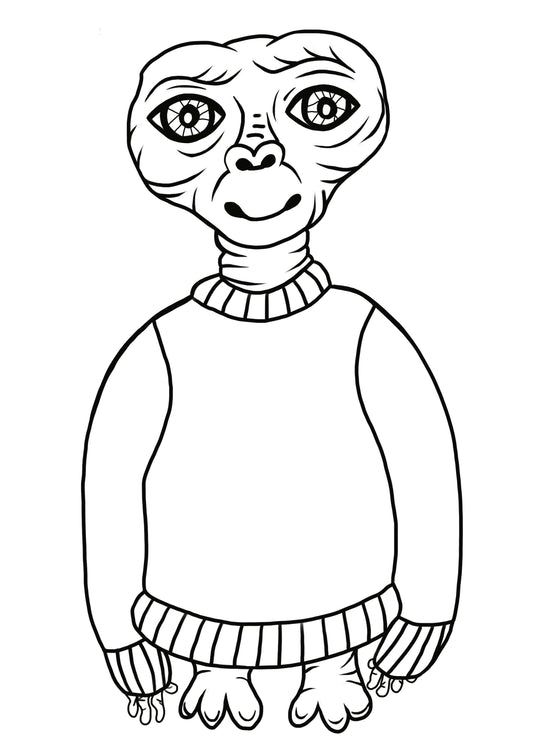 ET Christmas Jumper Colouring Print