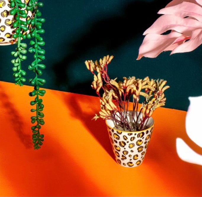 Leopard print planters